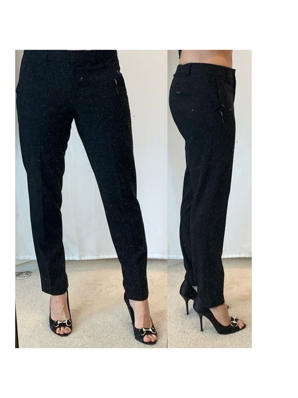 Tahari Black ankle dress pants trousers Sz 8